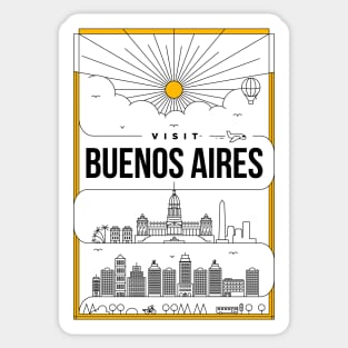 Buenos Aires Minimal Lineal Poster Sticker